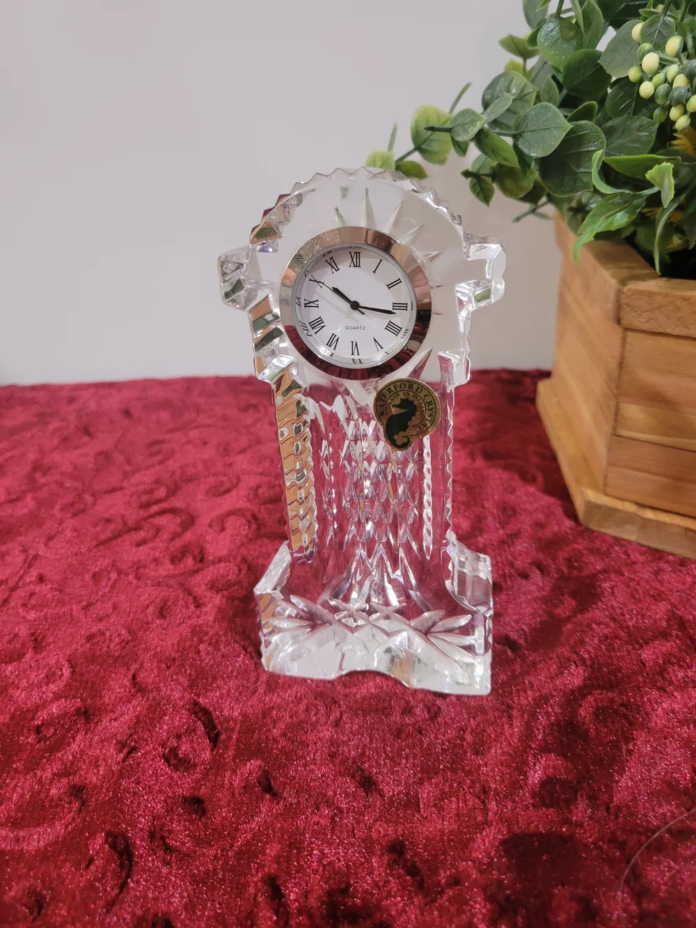 Waterford Crystal Mantel Clock - Clear Crystal